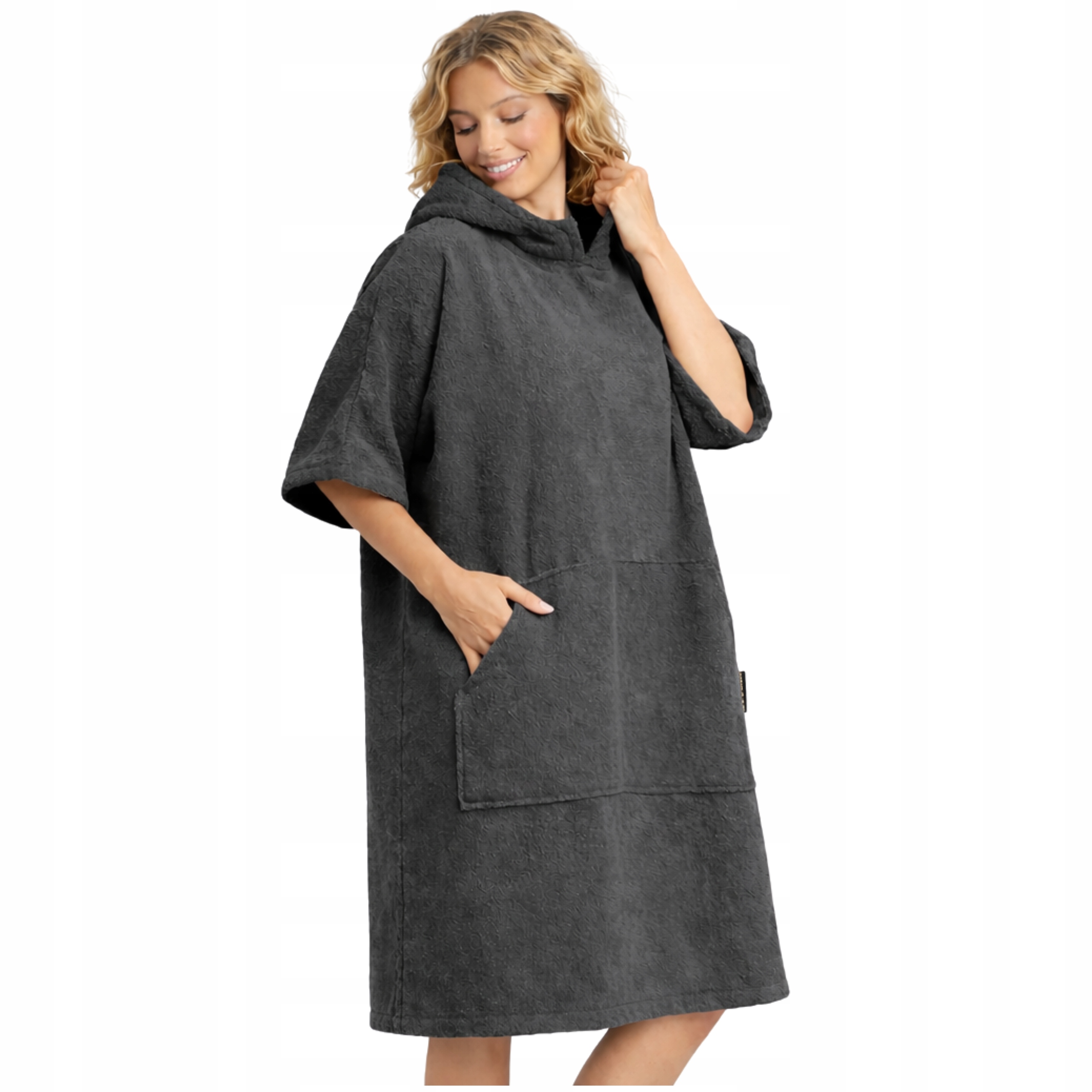 Ręcznik Bawełniany Kąpielowy na Basen do Sauny Poncho 100% Bawełna Frotte