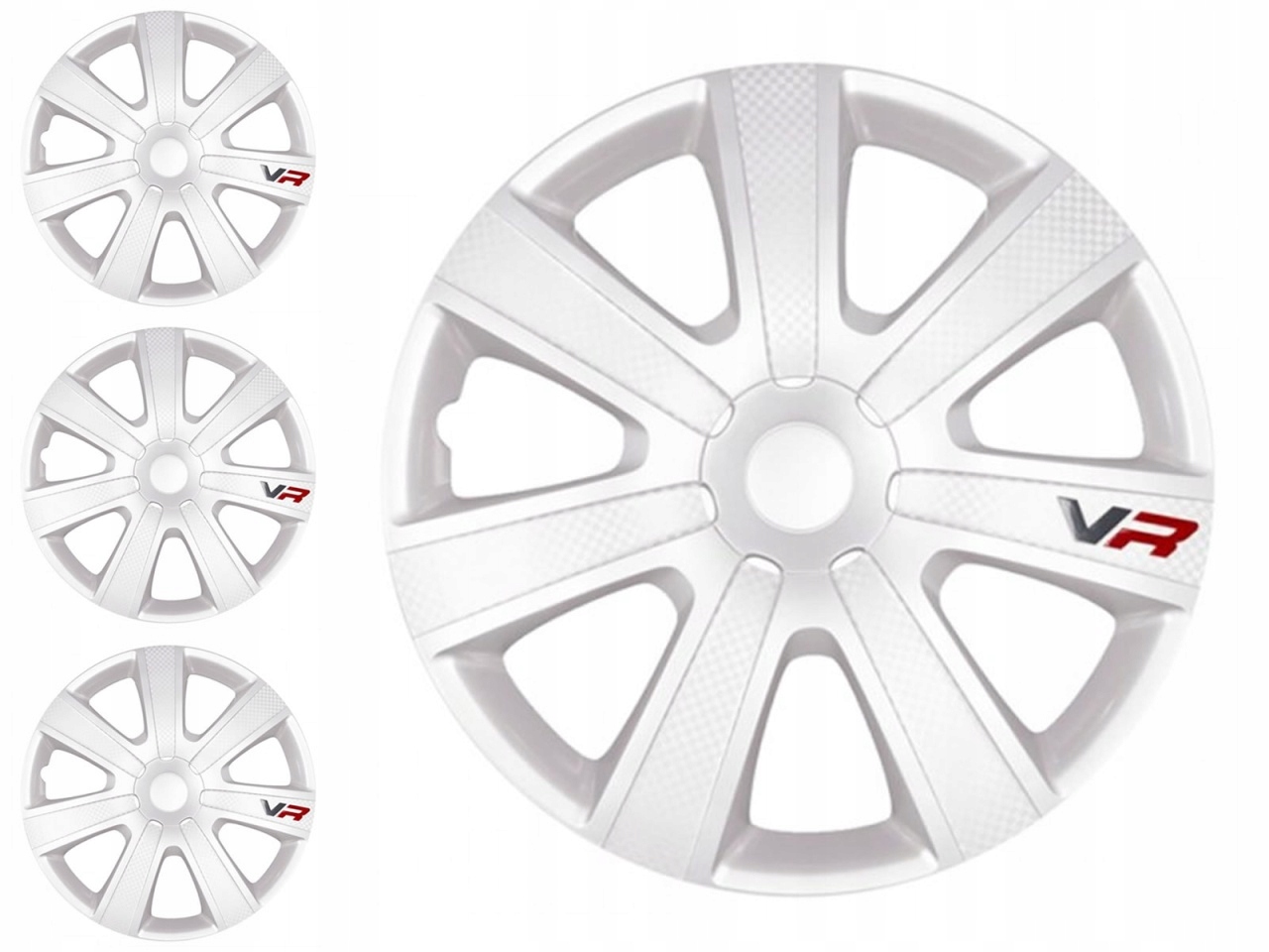 

Kołpak Kołpaki Vr Carbon Białe 14" jak Alu x4