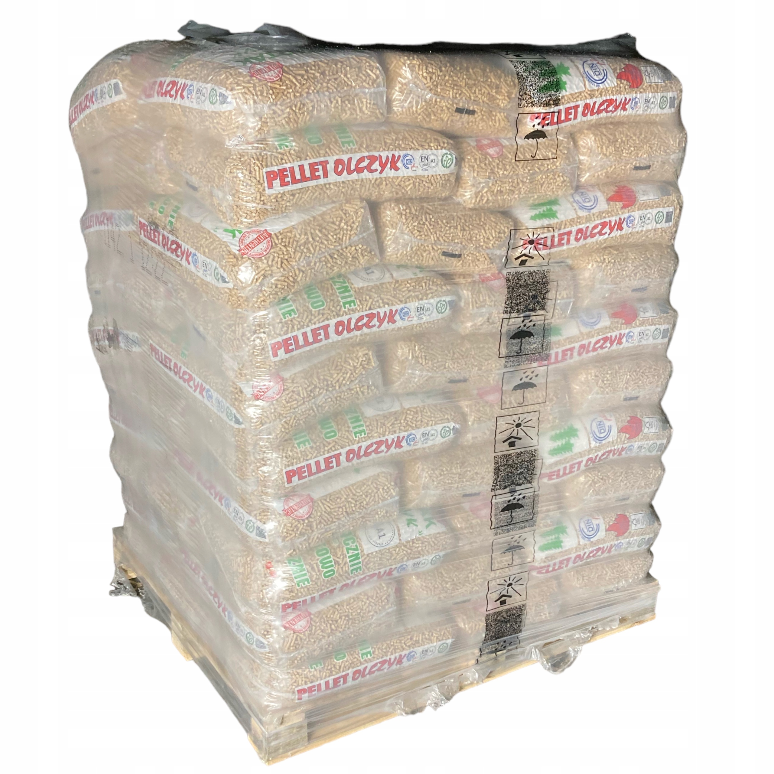 PELLET DRZEWNY PELET DREWNIANY OLCZYK Opał zimowy A1 - Paleta 1050 KG