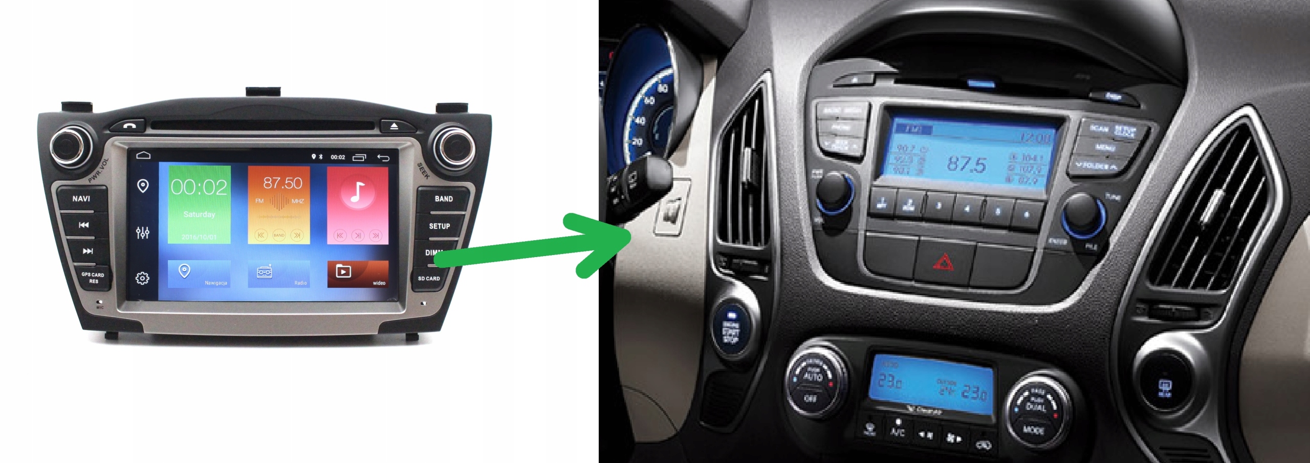 RADIO NAWIGACJA GPS HYUNDAI IX35 2009-2015 ANDROID Marka SMART-AUTO