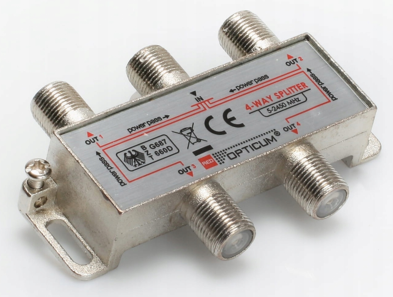 Rozgałęźnik 1/4 Splitter RTV SAT dla LNB Unicable Marka Opticum