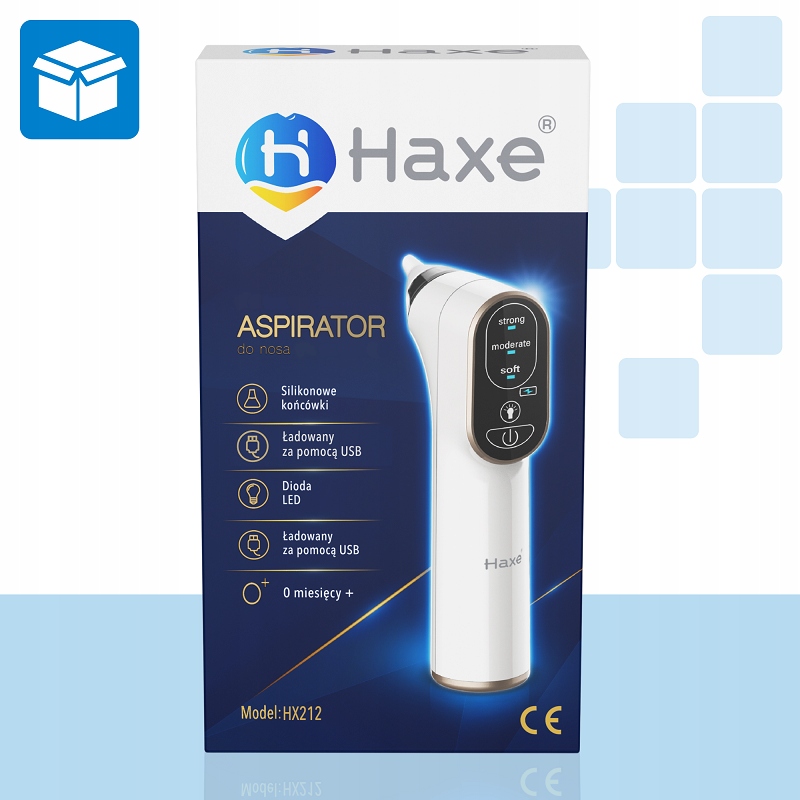 HAXE ELEKTRYCZNY ASPIRATOR DO NOSA NA KATAREK HX212 Stan opakowania oryginalne