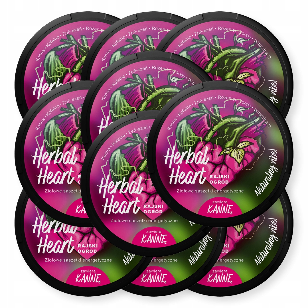 Bylinné sáčky s kofeinem HerbalHeart Rajská Zahrada snusy kanna 10 ks