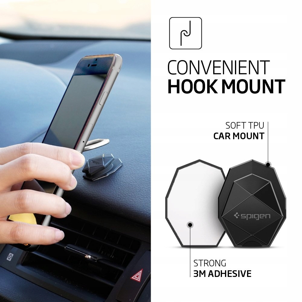 SPIGEN Style Ring Uchwyt Stojak Do Telefonów i Tabletów Czarny — miniatura 4