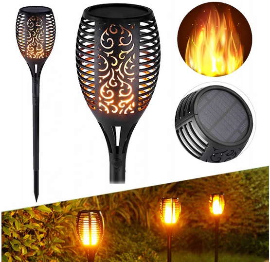 

Lampa Solarna Ogrodowa Pochodnia 96 Led Duża 78cm