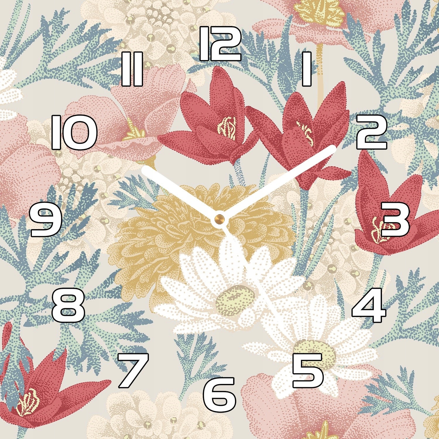 

Zegar na szkle Romantyczne wiosenne kwiaty 30x30cm