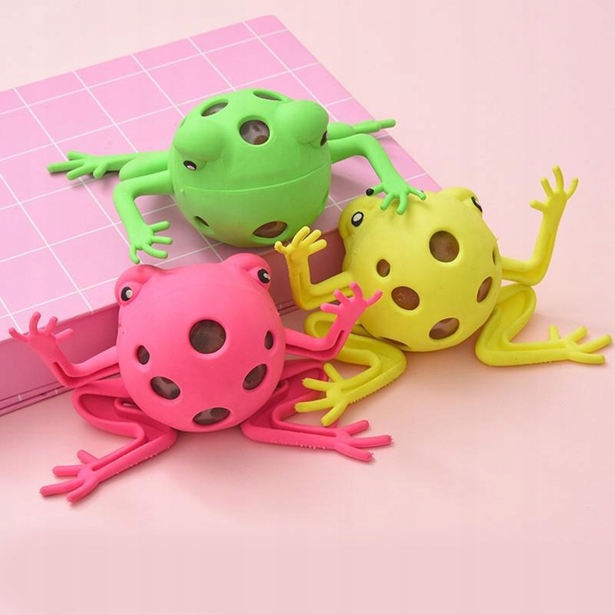 3x GNIOTEK ŻELOWY ŻABA KOLOROWA ANTYSTRESOWA SENSORYCZNA SQUISH PRANK ŻART Bohater brak