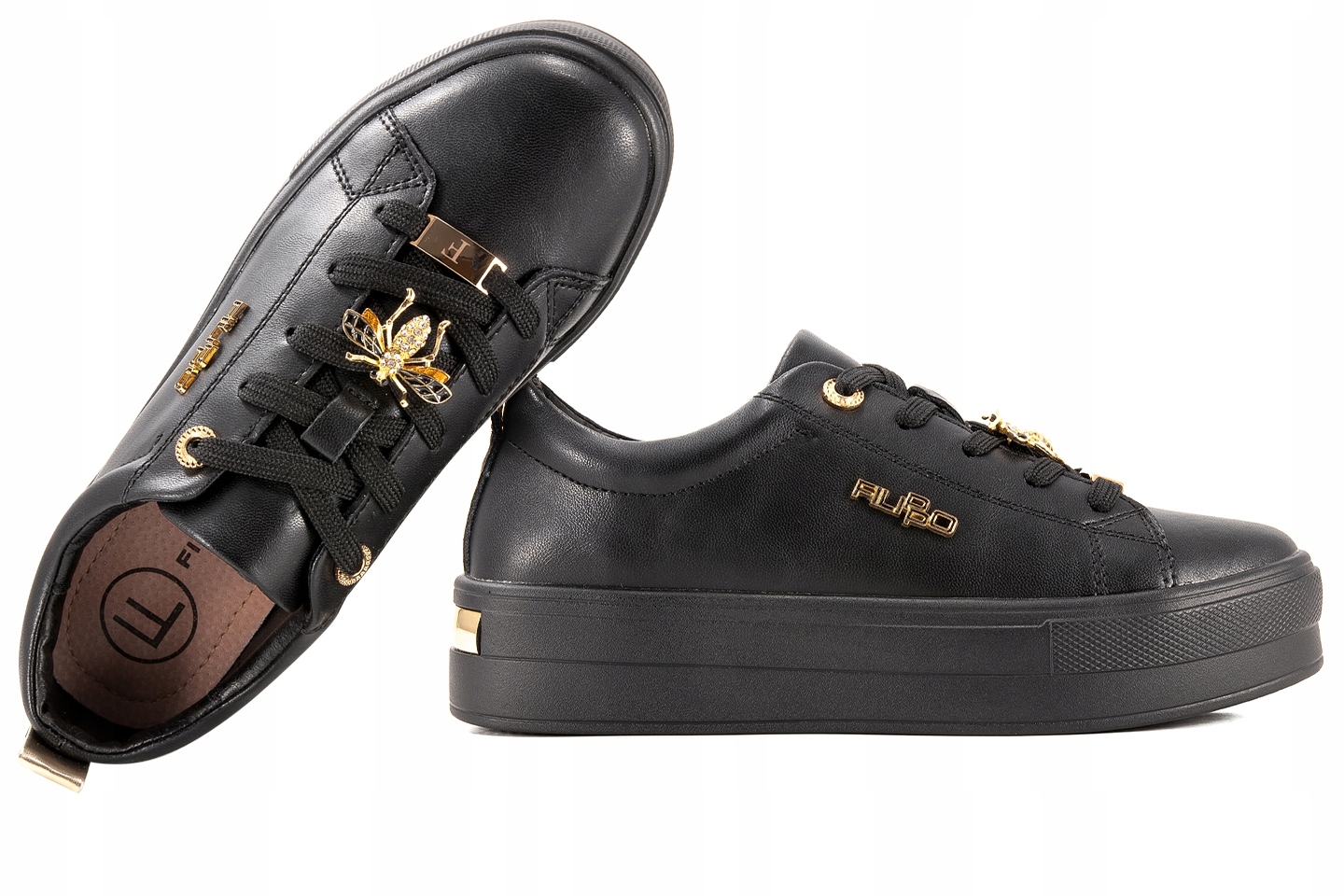 Filippo DP3533 Dámské Polobotky Tenisky Na Platformě Kožené, černé 37 C