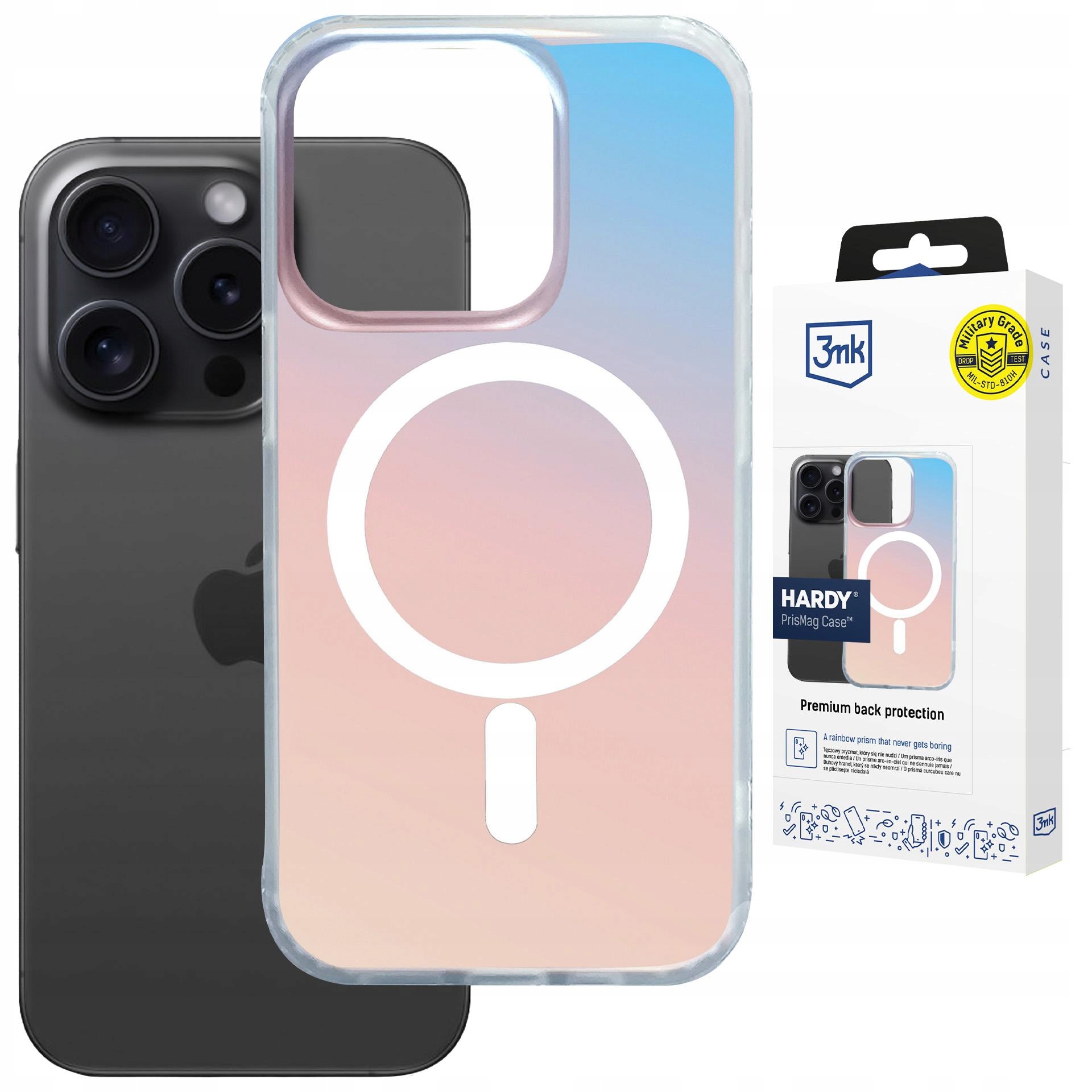 Vícebarevné Pouzdro MagSafe na Apple iPhone 15 Pro 3mk Hardy PrisMag Case