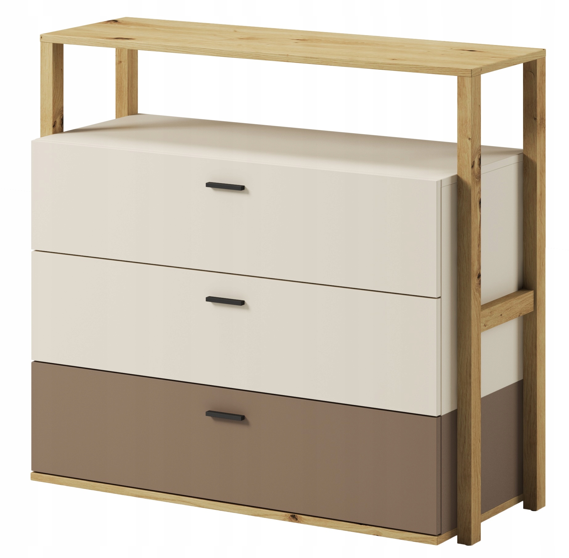 Komoda dla dziecka z 3 szufladami Szafka młodzieżowa regał 98 cm beż LY-06