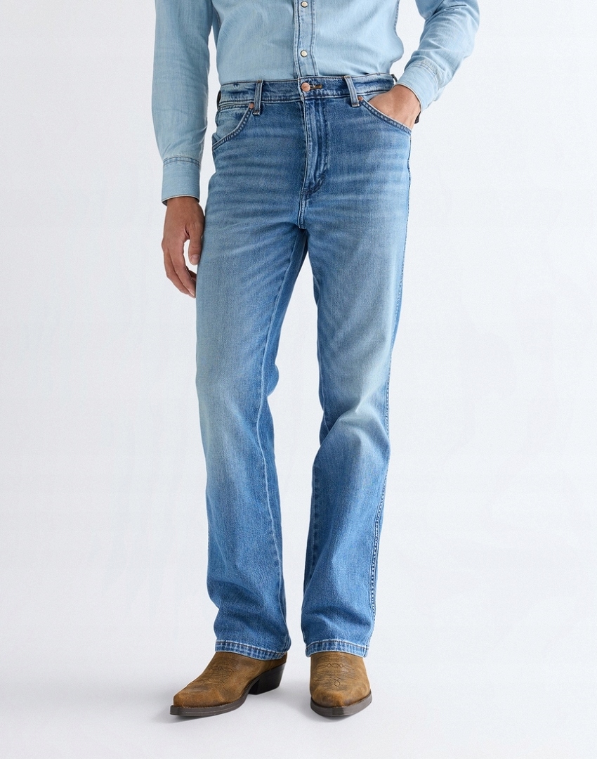 Pánské džíny Wrangler Wrancher Bootcut 112377838 Harbor Blue W34 L32
