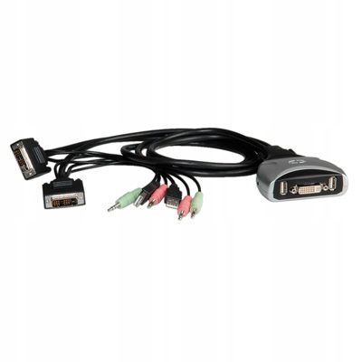 Przełącznik KVM na 2 komputery obraz po DVI oraz USB/Audio Roline VALUE KVM