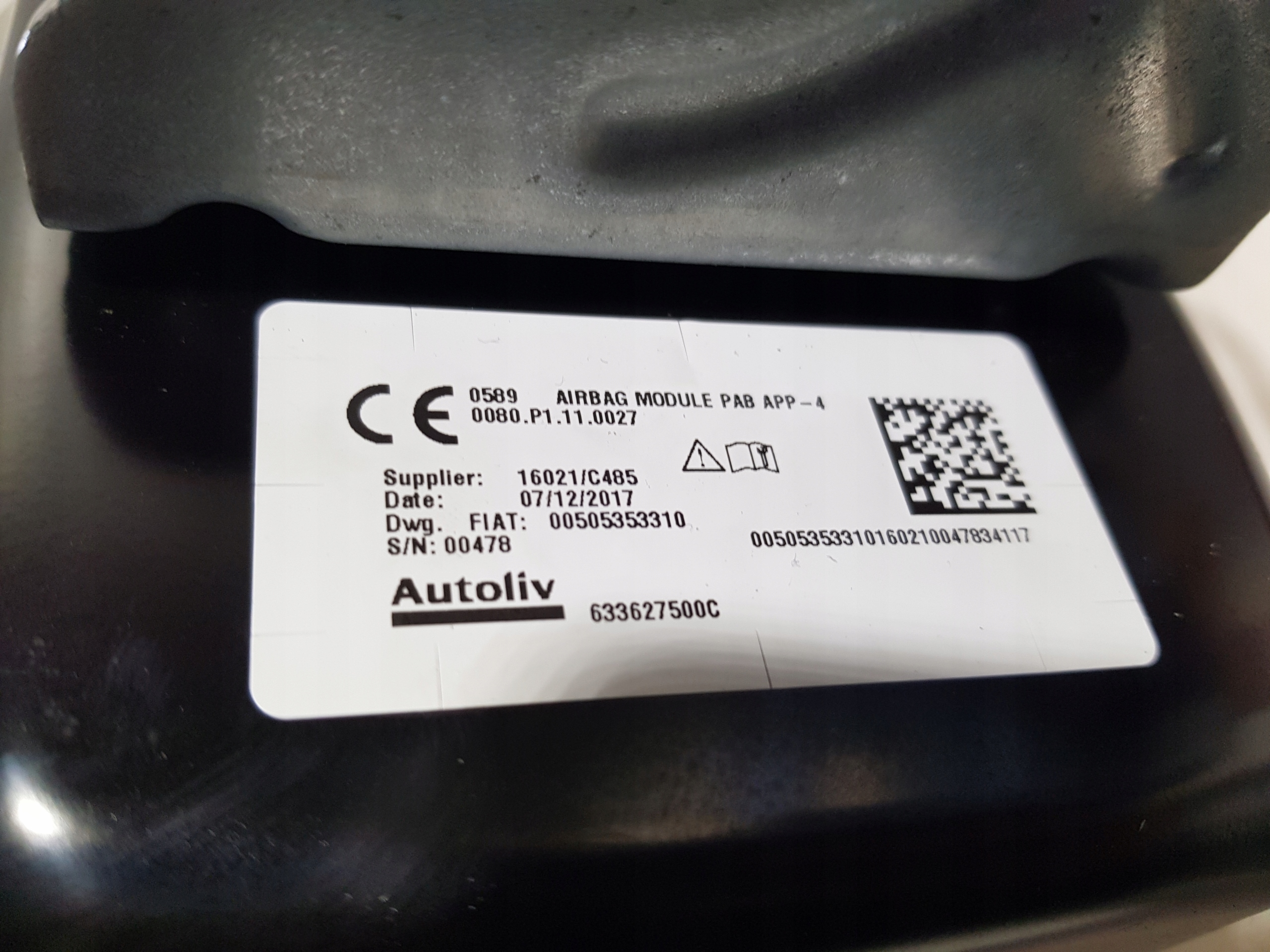 ALFA ROMEO STELVIO airbag spolujezdce