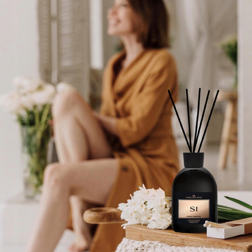 ZAPACH PERFUM SI DO DOMU DYFUZOR PATYCZKI ODŚWIEŻACZ 250ml - DO 90 DNI - Zapach dominujący kwiatowy