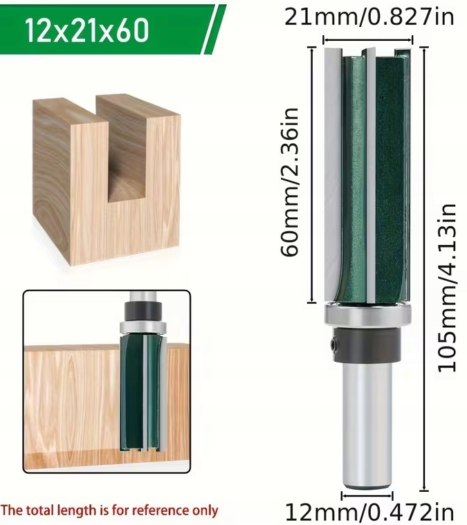 Fréza Rovná Drážkovací Dlouhé Ložisko 21x60x12/4z FT1-21-60-12 Dřevo Deska