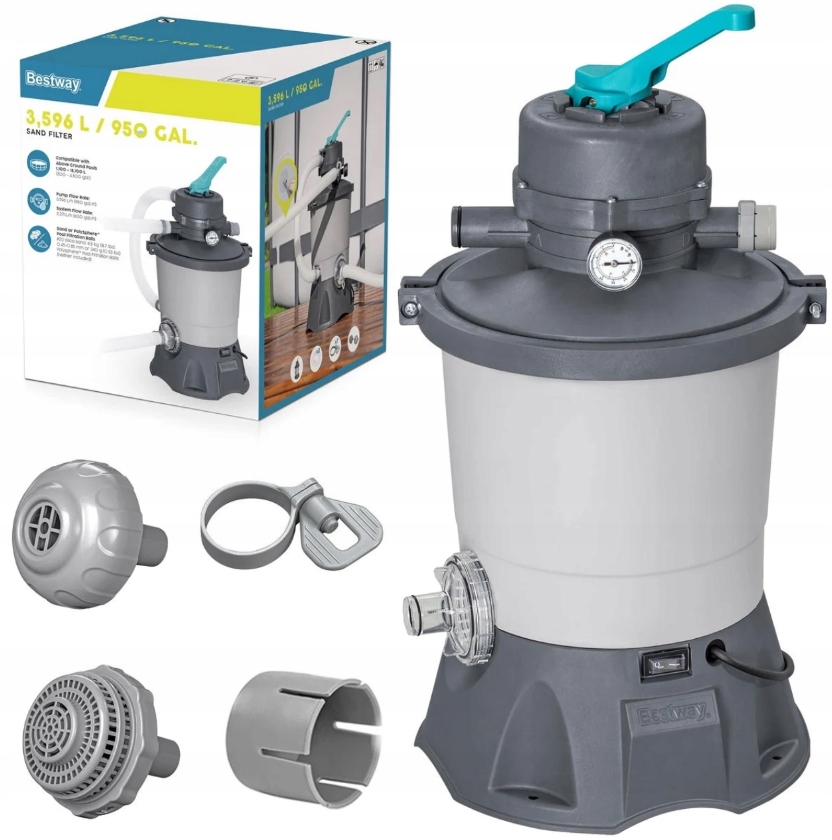 Pompa Piaskowa Bestway 58515 Filtrująca Do Basenów 3596L/h Złączki, Węże