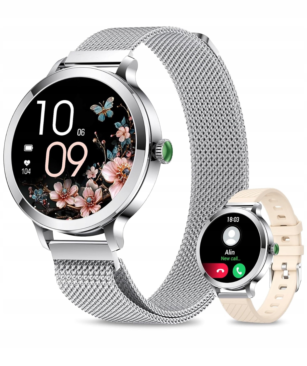Smartwatch damski Amoled Efolen 1,1" z telefonem sport puls SpO2