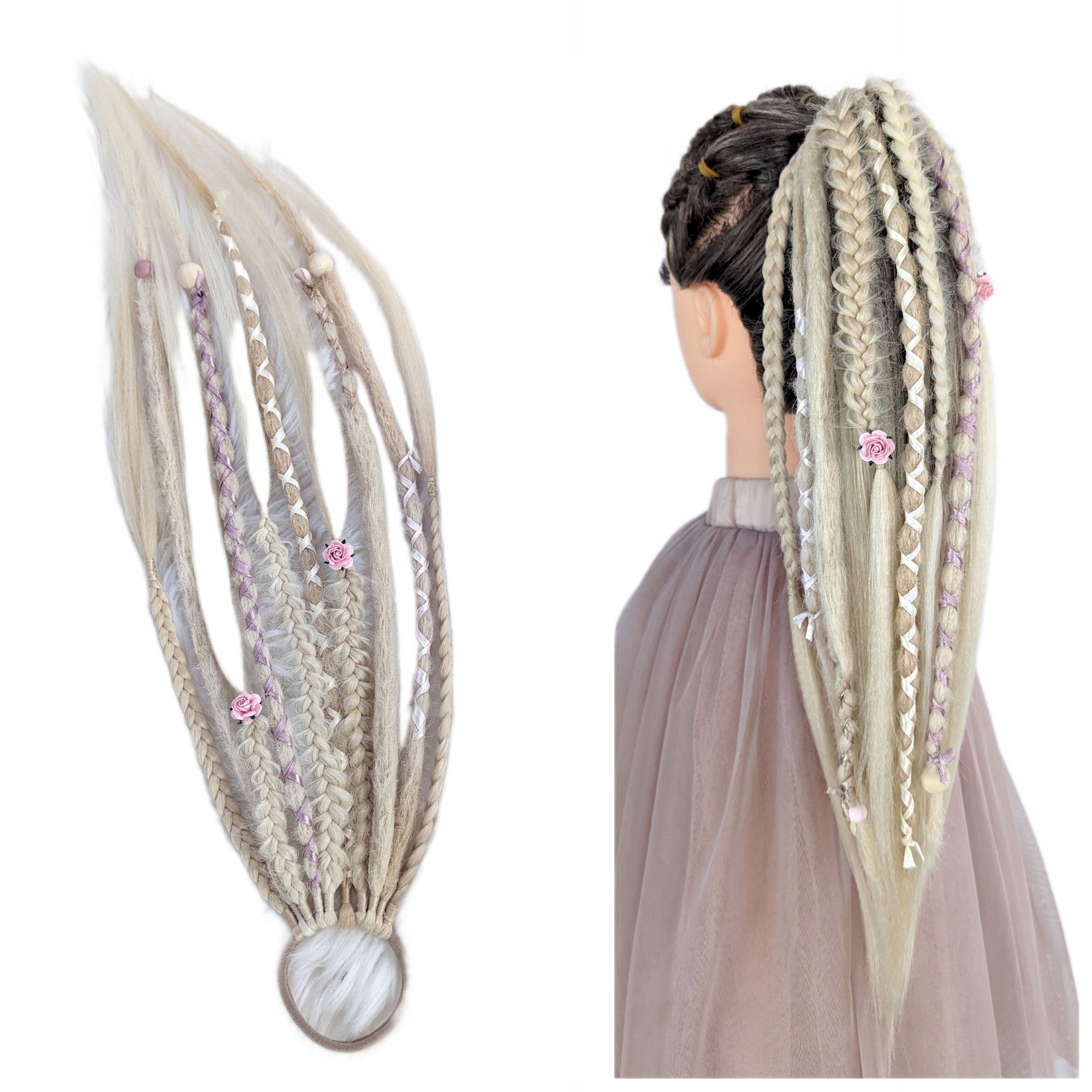 Syntetické copánky a dredy na gumičce, Poník na gumičce, Vanilkový Kouzlo