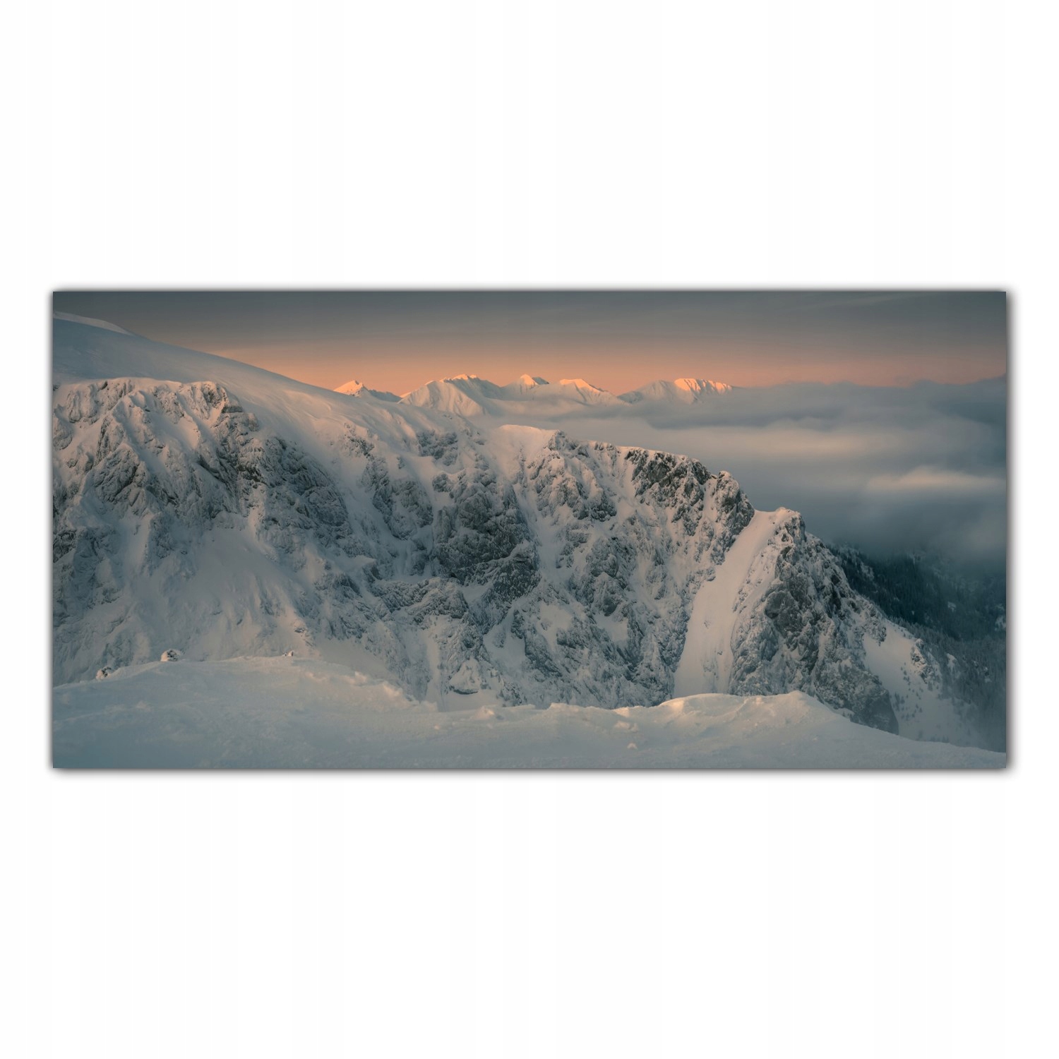 

Hartowany Obraz Szklany Góry Zachód Słońca 120x60