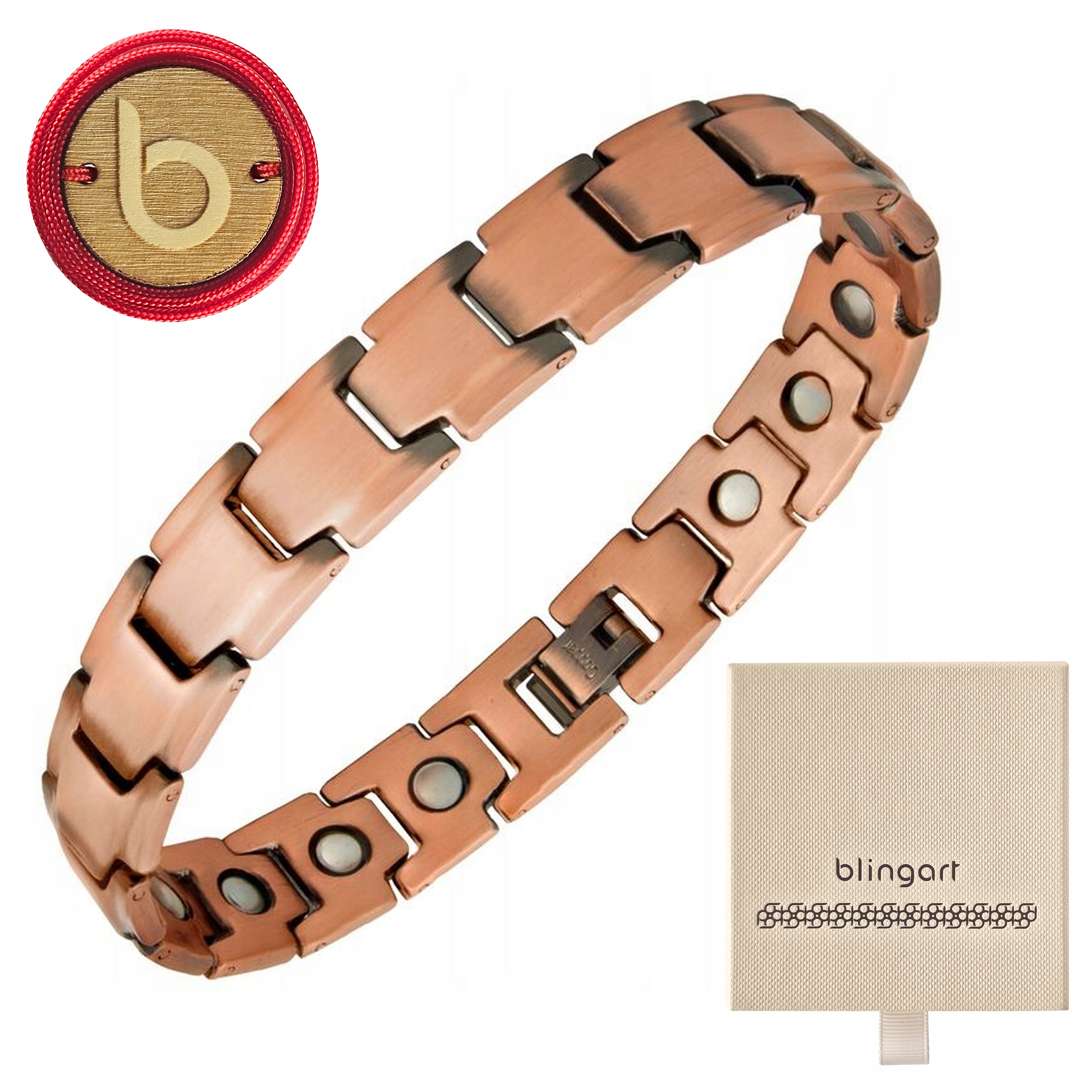 Magnetický náramek měděný pánský zapínací Dárek Blingart