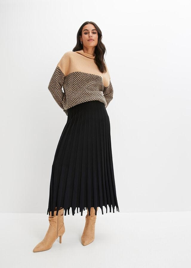 38 Bonprix WW CZARNA SPÓDNICA MAXI Zapięcie brak