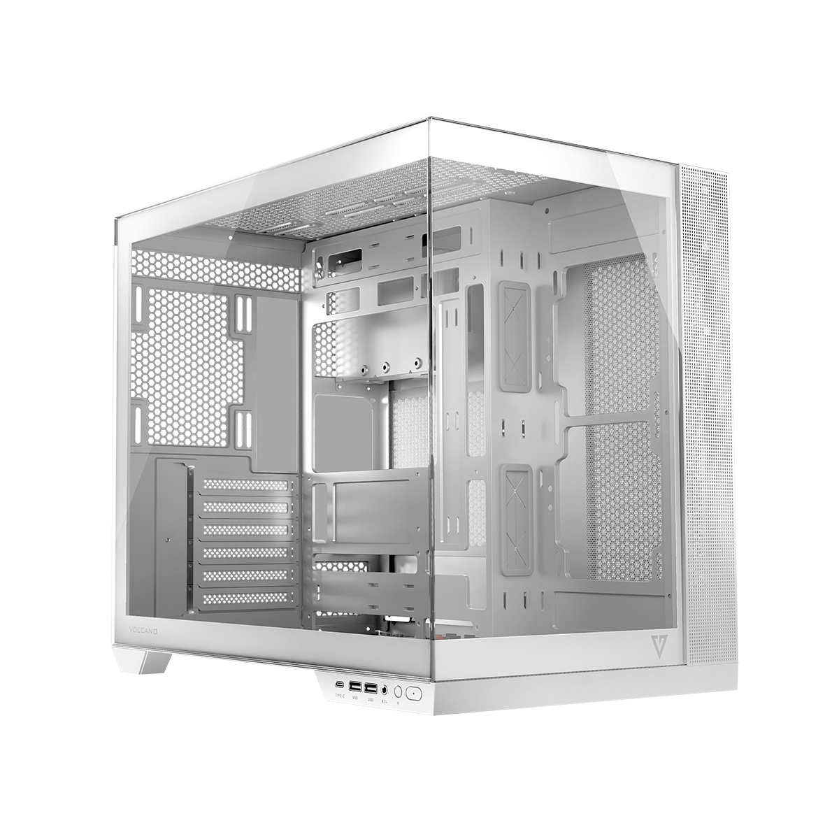 Modecom Volcano Panorama Nf MIDI herní počítačová skříň bílá
