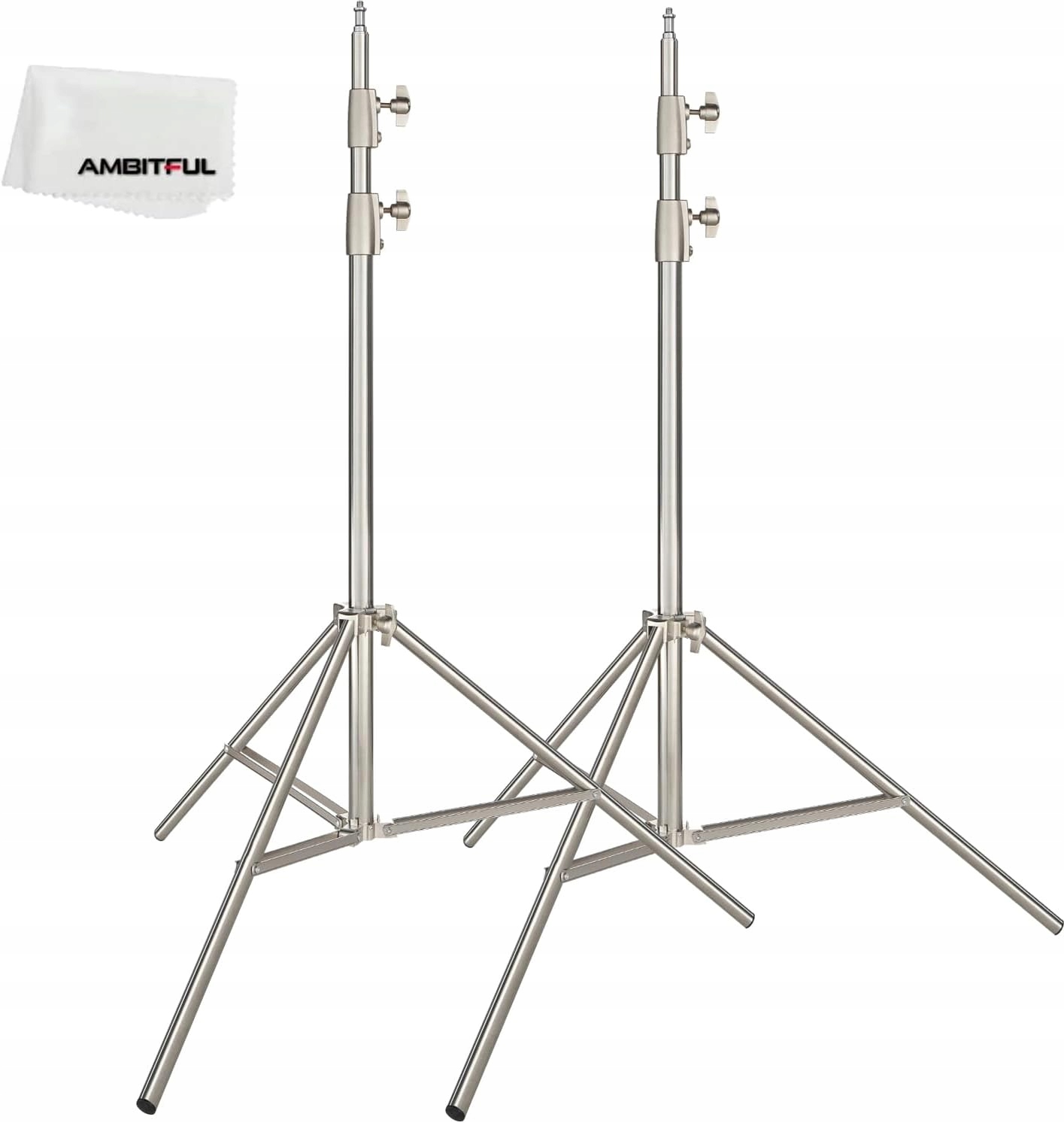 Osvětlovací stojan z nerezové oceli Ambitful 200 cm, 2 ks