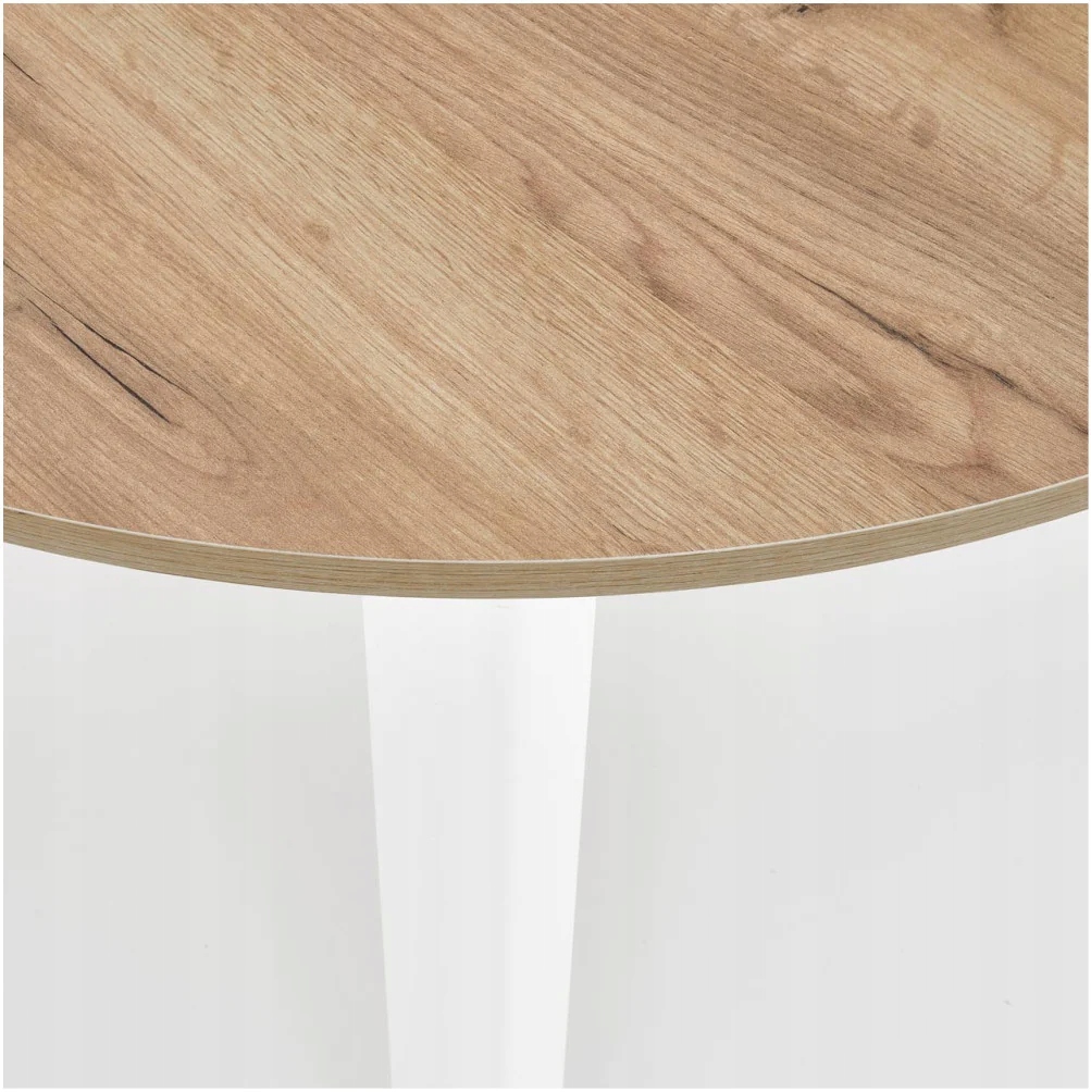 Stół do Jadalni Okrągły RINGO Dąb Craft Białe Nogi Kolor blatu dąb craft
