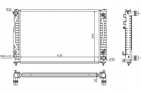 NISSENS CHŁODNICA SILNIKA (Z ELEMENTAMI MONTAŻOWYM