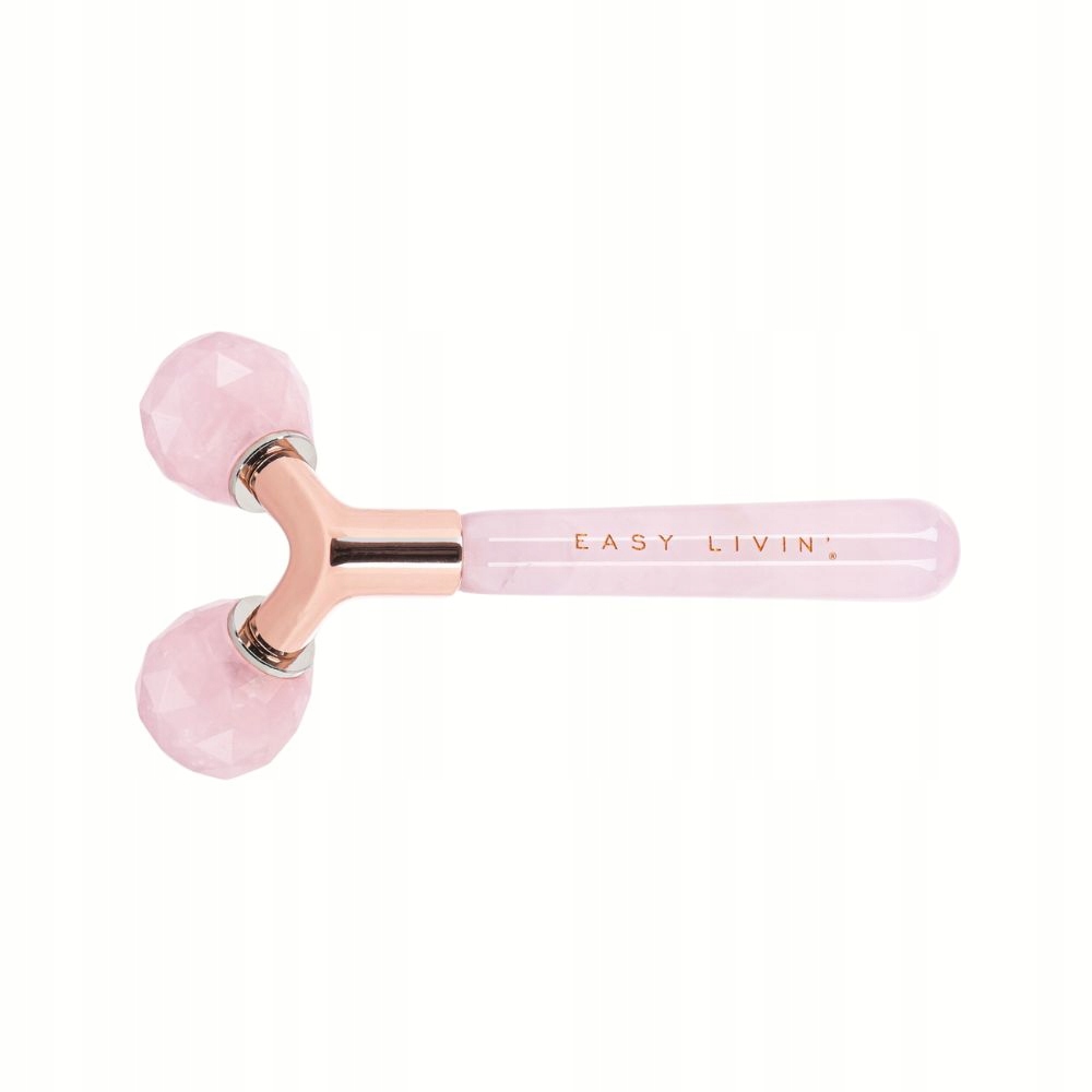 Roller do masażu twarzy z różowego kwarcu 3D Lift beauty Easy Livin 1 sz