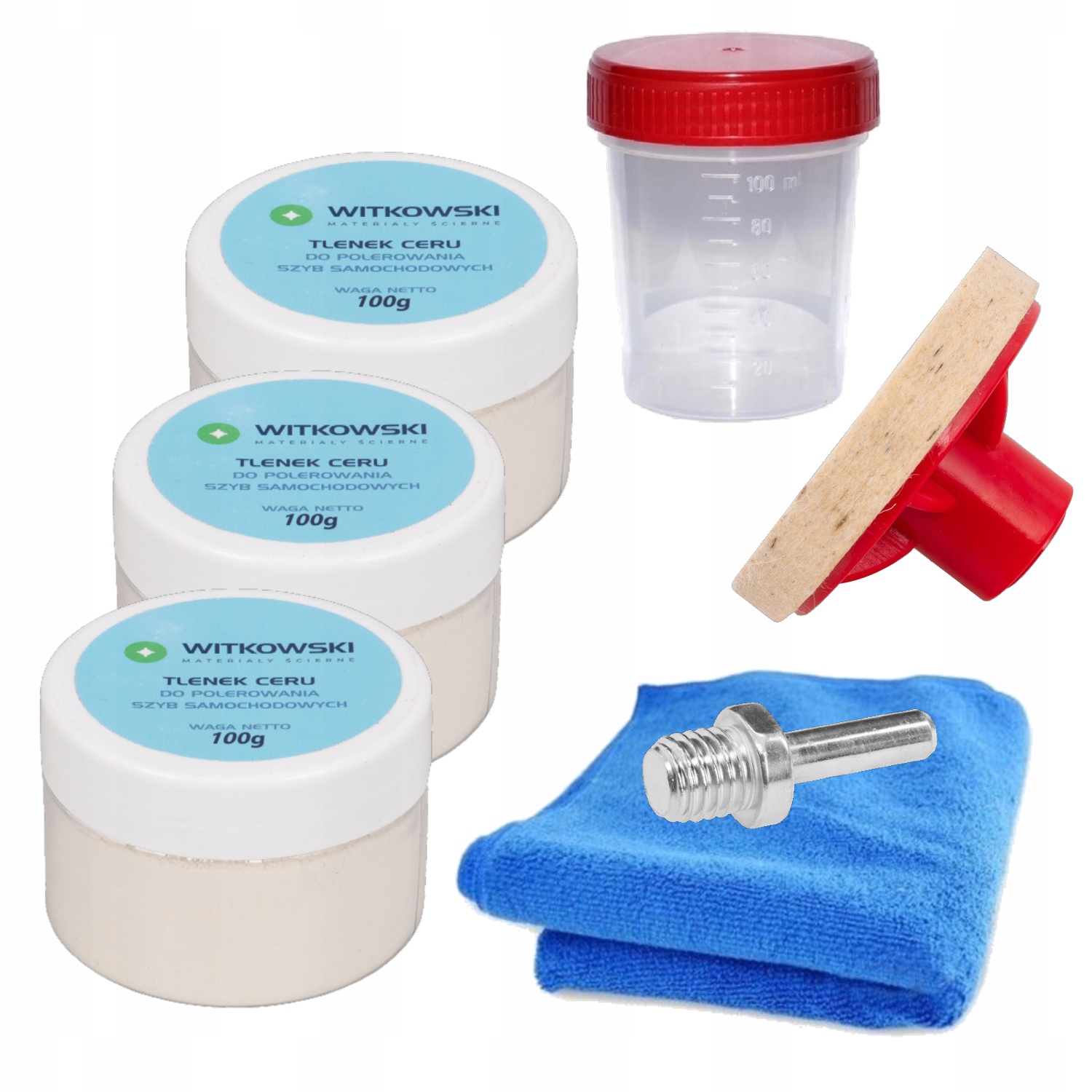 

Zestaw Do Usuwania Rys Na Szybie Tlenek Ceru 300g