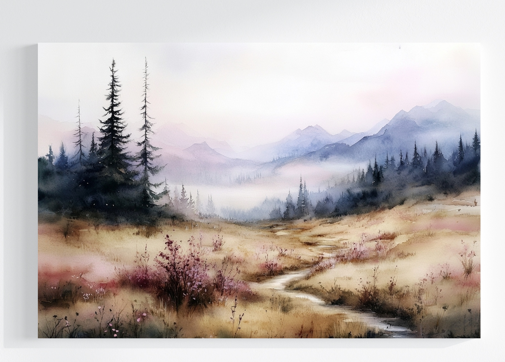 Obraz Na Plátně Canvas Krajina Pohled Na Hory Les Stromy Mlha 120x80