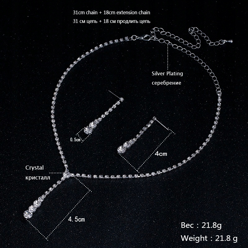 KOMPLET NASZYJNIK kolia KOLCZYKI ZESTAW WIECZOROWY Kamień Cyrkonia