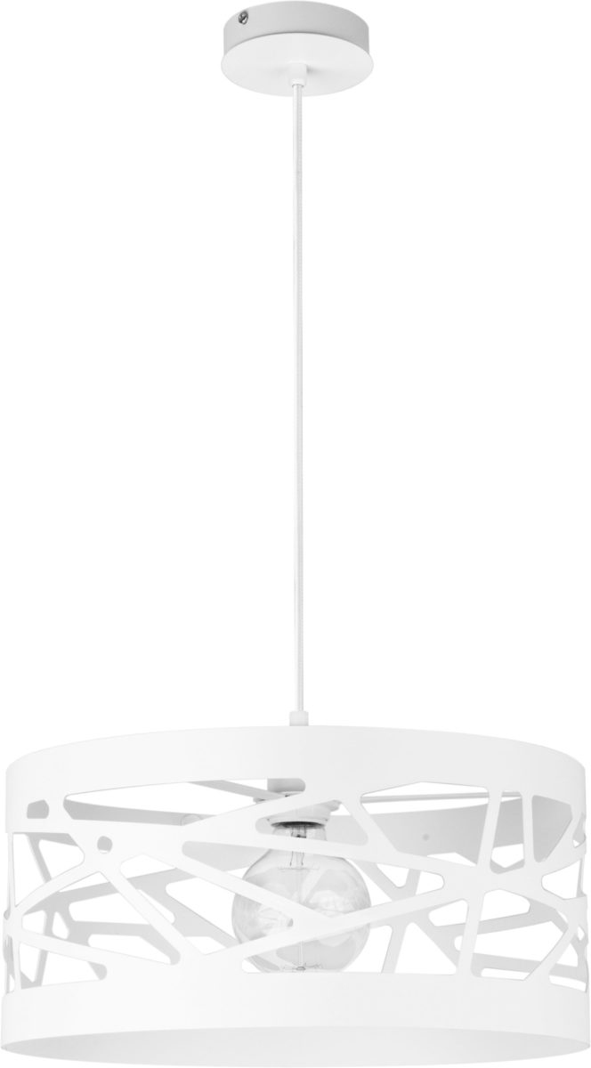 Dekorativní závěsná lampa, moderní designová, bílá, kulatá, 39 cm Sigma