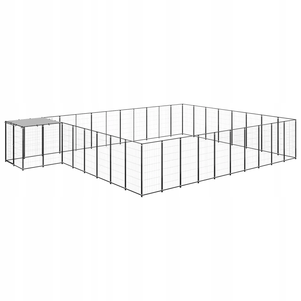 Levně Fionshop 262848409 Psí kotec černý 25,41 m² ocel