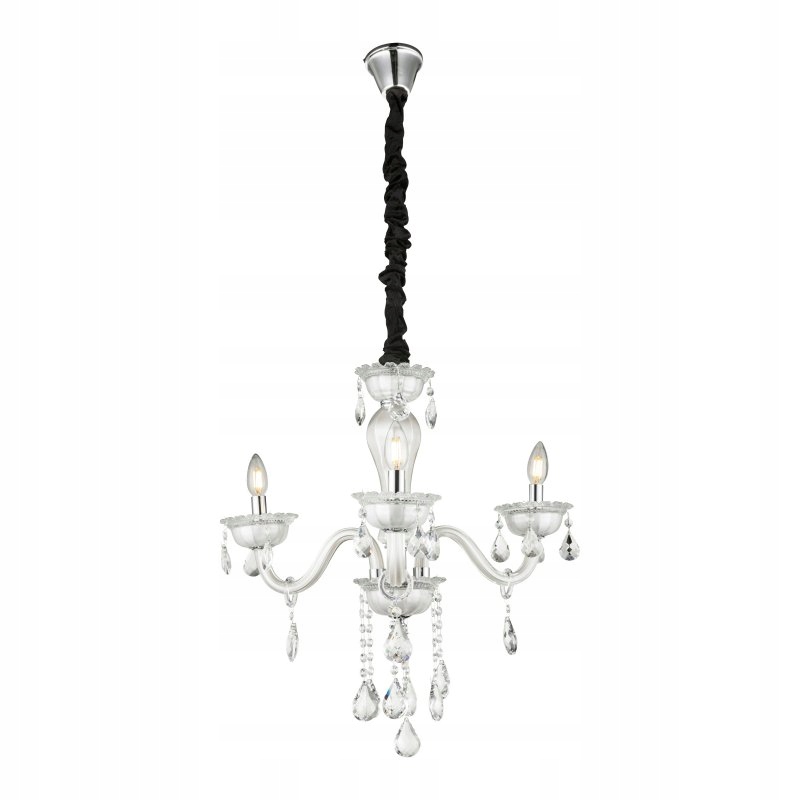 Klasický biely luster s kryštálikmi Teejay