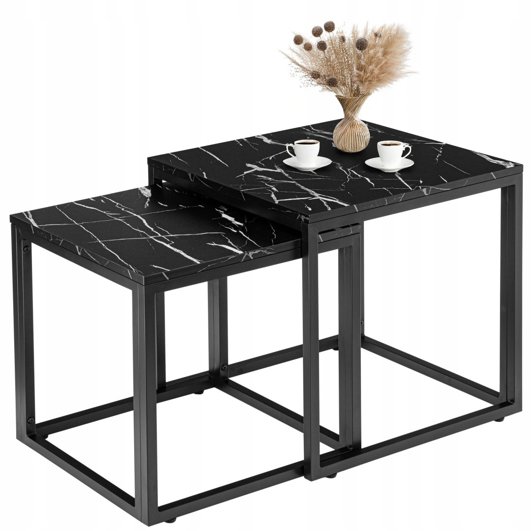 Sada konferenčních stolků Praven, černý mramor