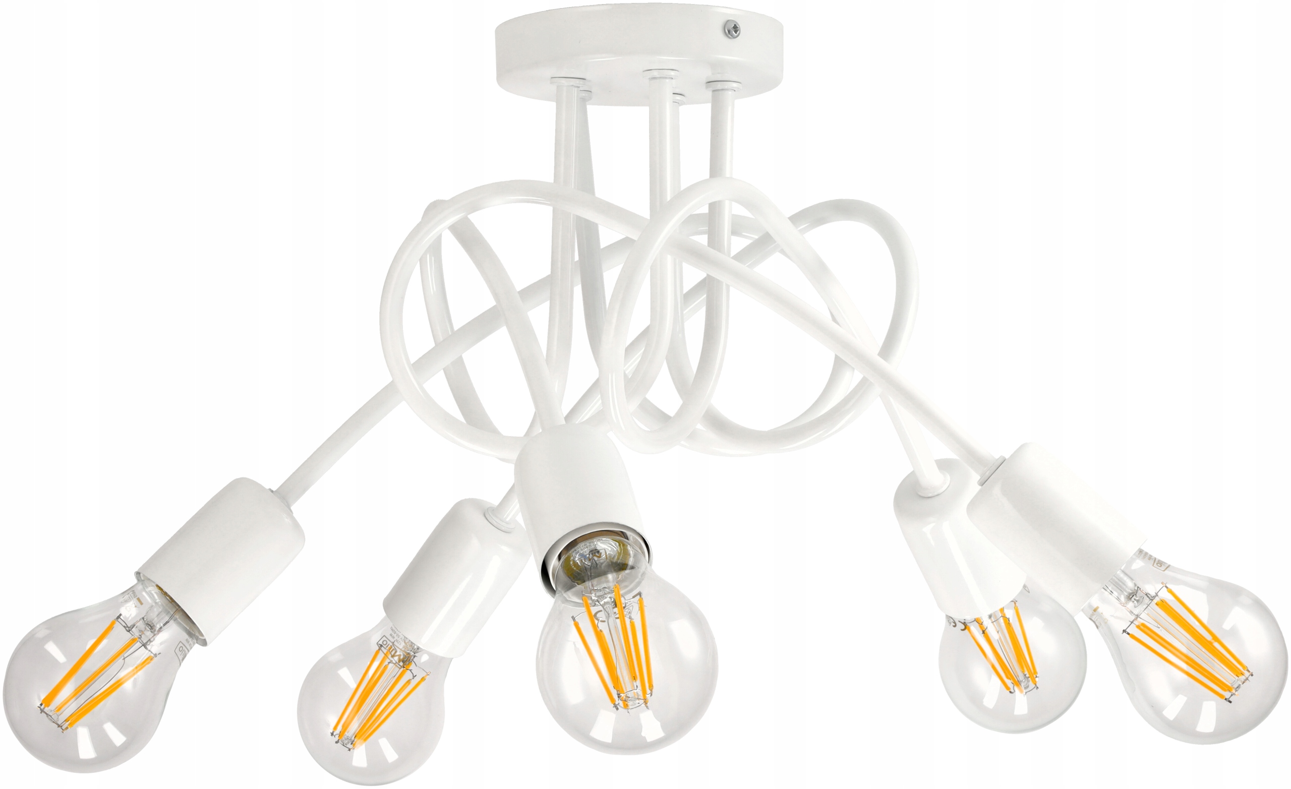 LAMPA WISZĄCA SUFITOWA ZAWIJANA LOFT 5xE27 BIAŁA