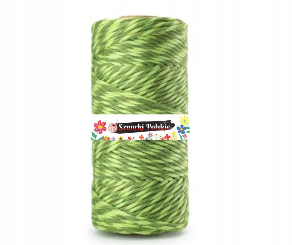 Sznurek bawełniany skręcany twist Trawa 50m 2mm