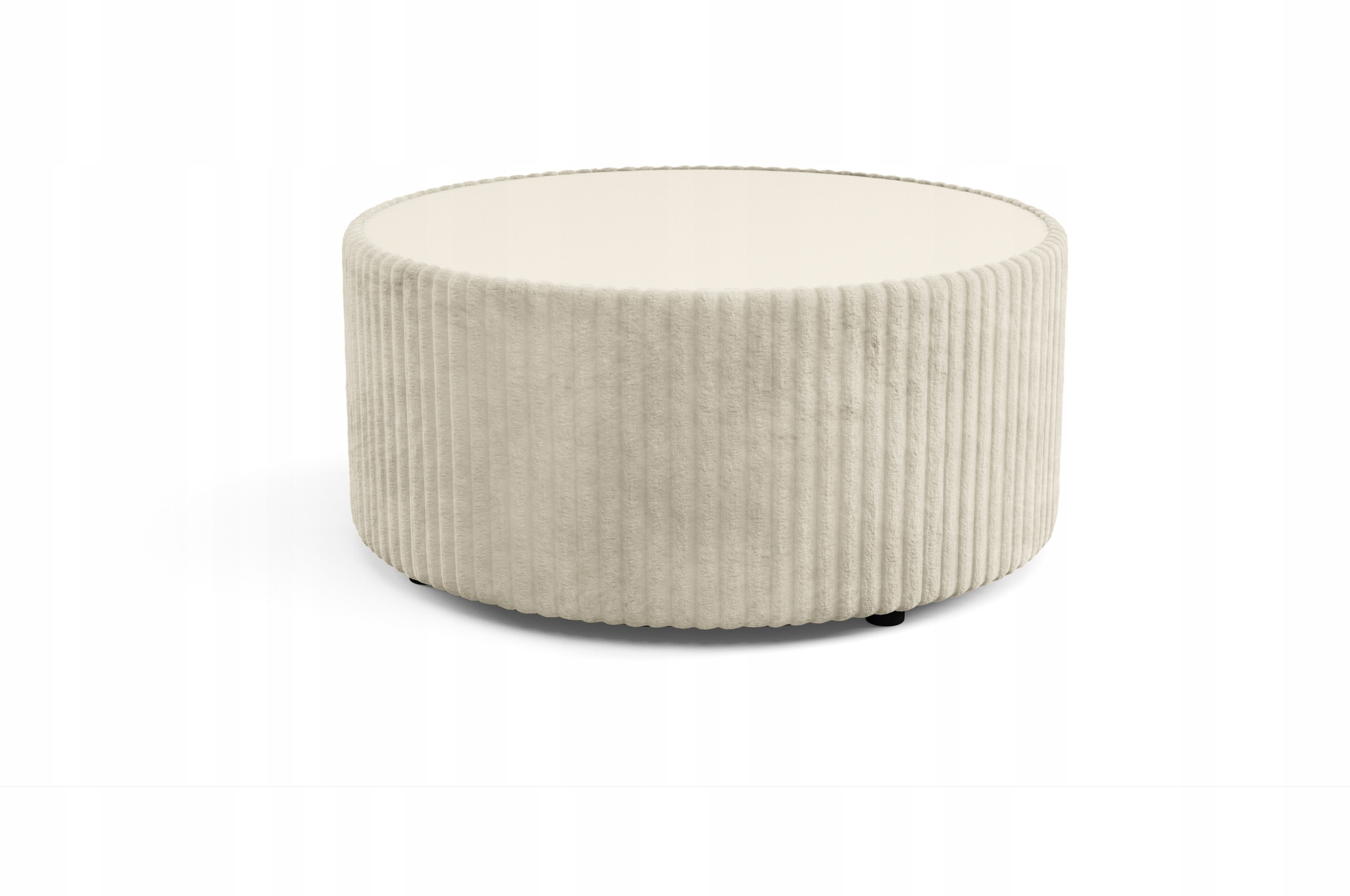 Čalouněný konferenční stolek Lineo do obývacího pokoje Kulatý Stylový Manšestr Béžový