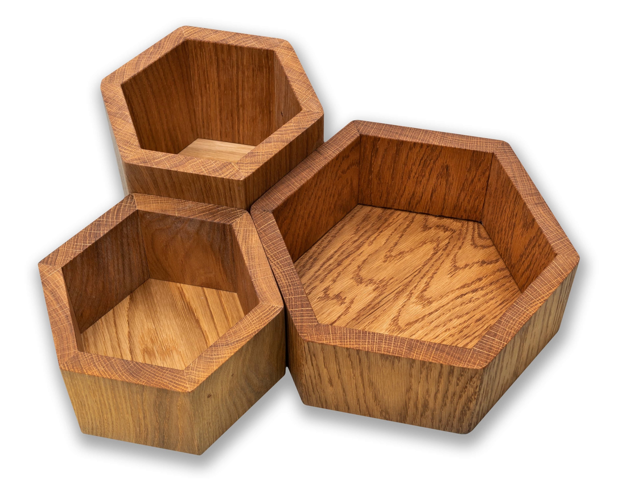 DREWNIANA PÓŁKA HEKSAGON PLASTER MIODU MINI Wykończenie matowe