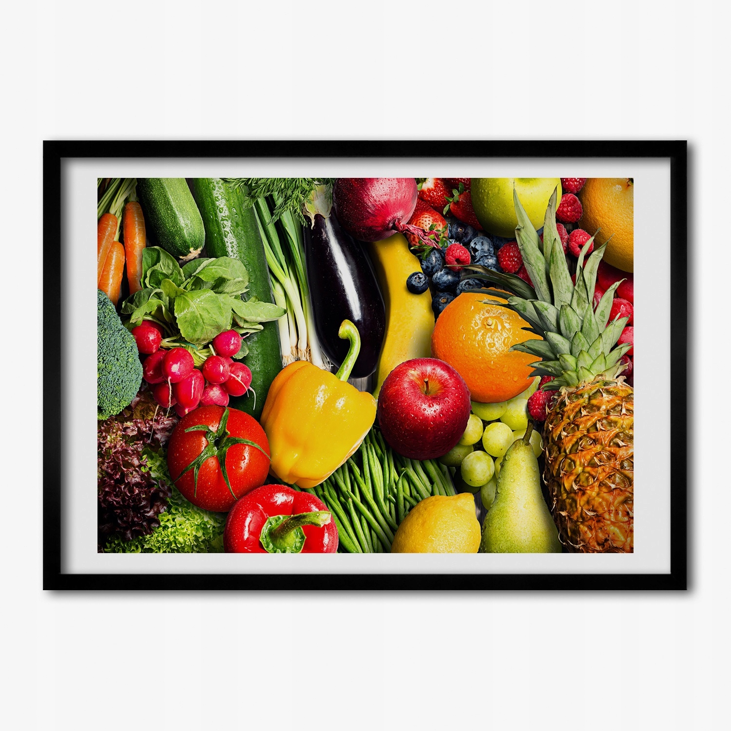 Nástěnný rámeček do kanceláře Zelenina a ovoce 100x70