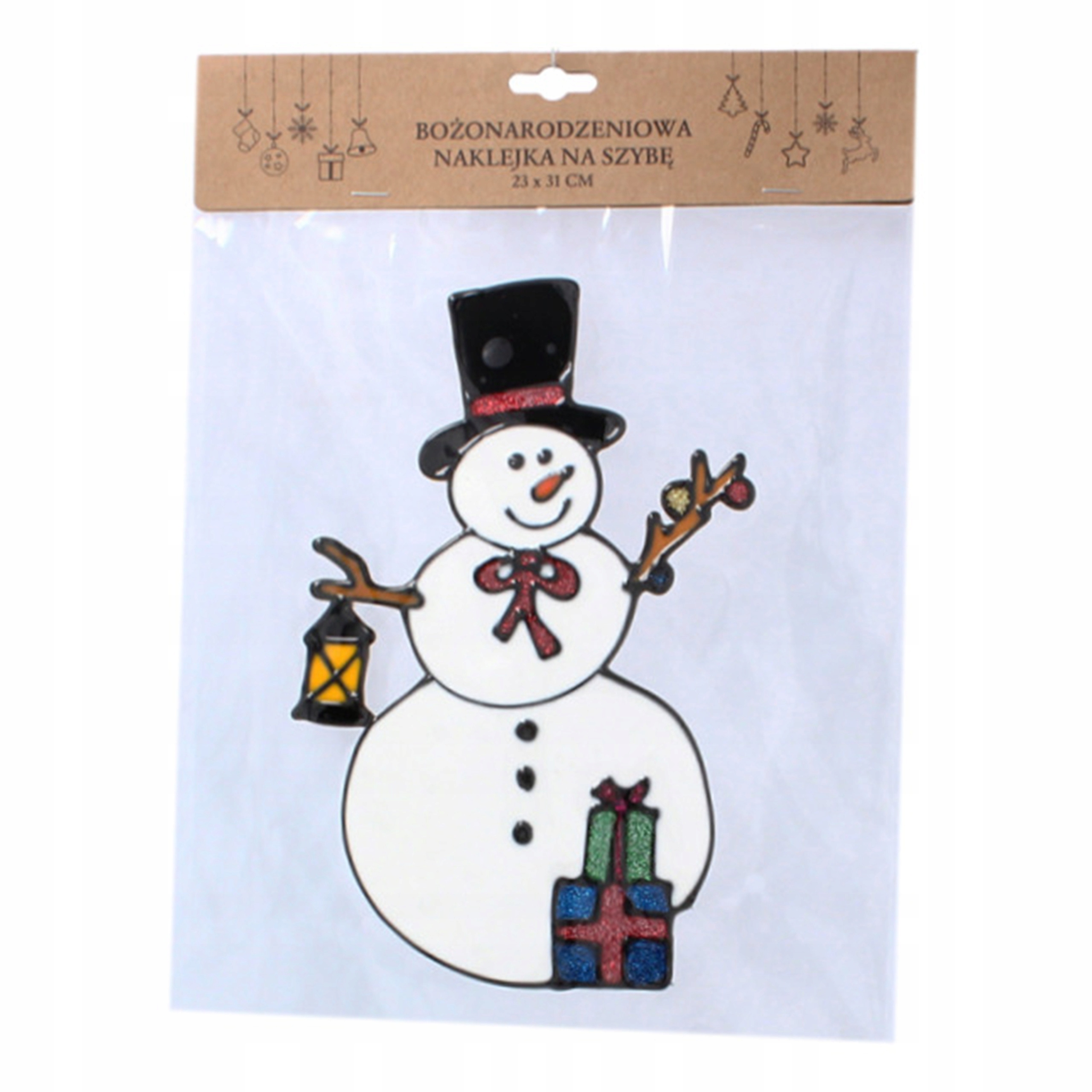 BOŻONARODZENIOWA NAKLEJKA NA SZYBĘ 23 x 31 CM MIX Marka Chomik