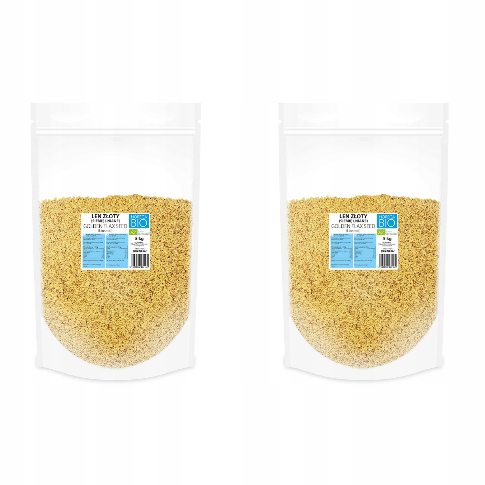 2x Len Złoty Siemię Lniane Bio 5 kg Horeca Bio Planet