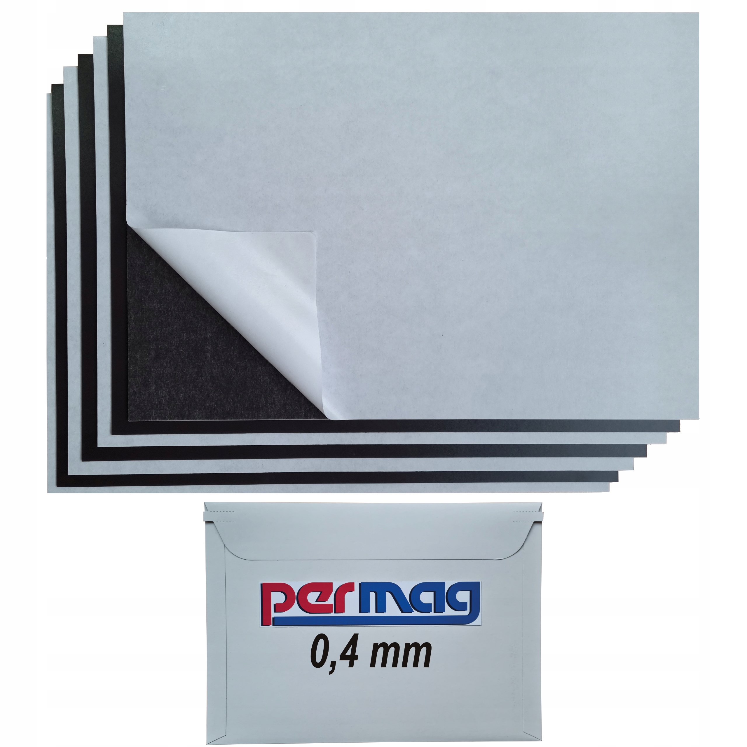 

Folia magnetyczna 0,4mm arkusz z klejem A4 10szt
