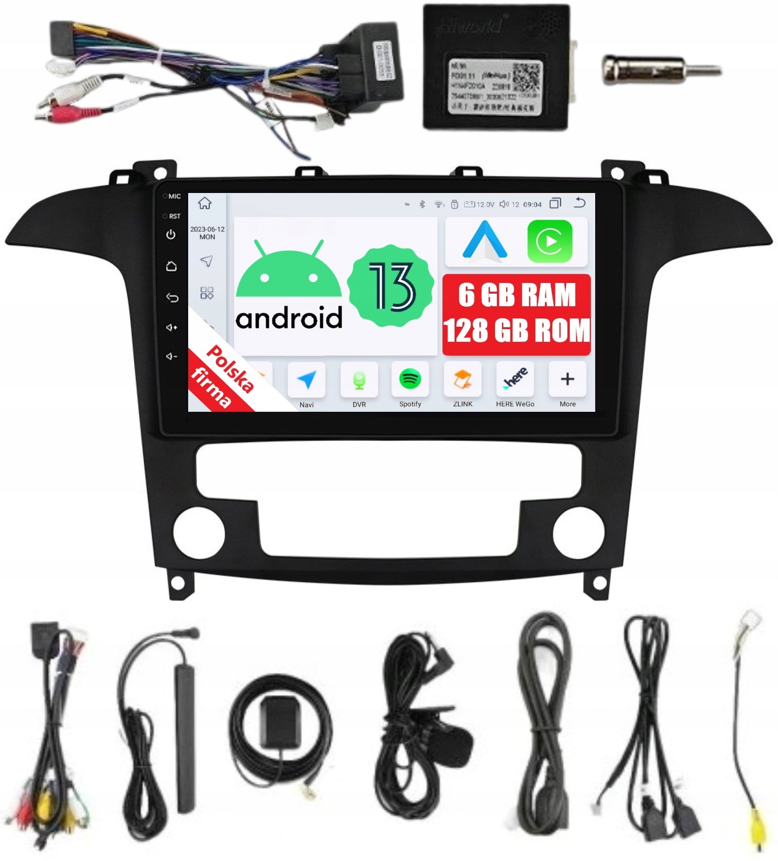 Navigace Rádio 2DIN Android Ford S-max MK1 6/128 Gb Dsp Carplay Lte