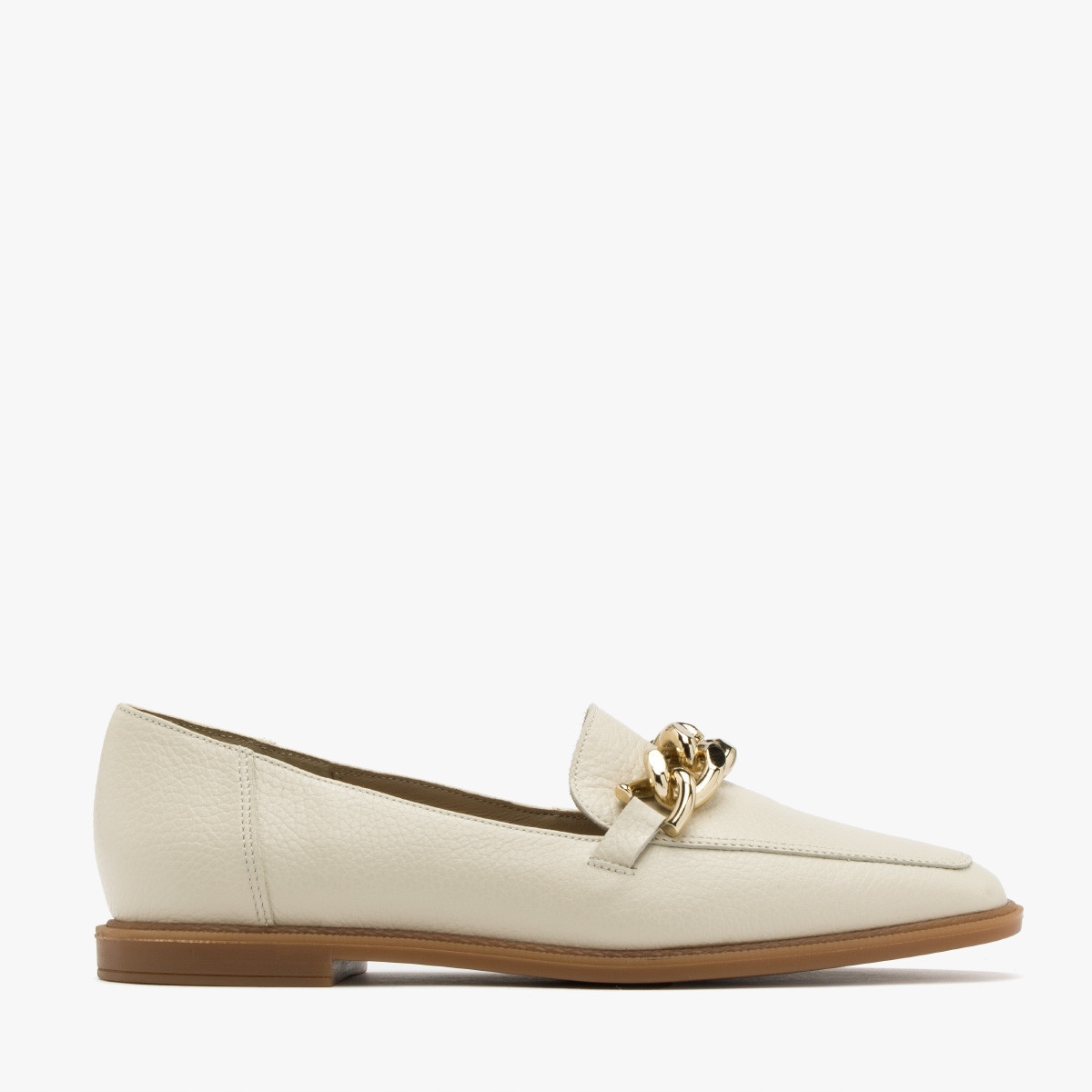 

Ryłko kremowe skórzane mokasyny damskie 38