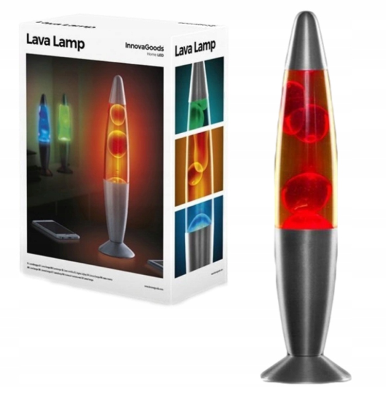 

Czerwona Lampa Lawa magma Dekoracyjna Efekt Bąble!