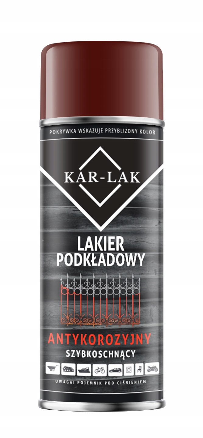 Kar-lak Podkład Czerwony Lakier Podkładowy Car Lak Ral 3009 Spray 400ML