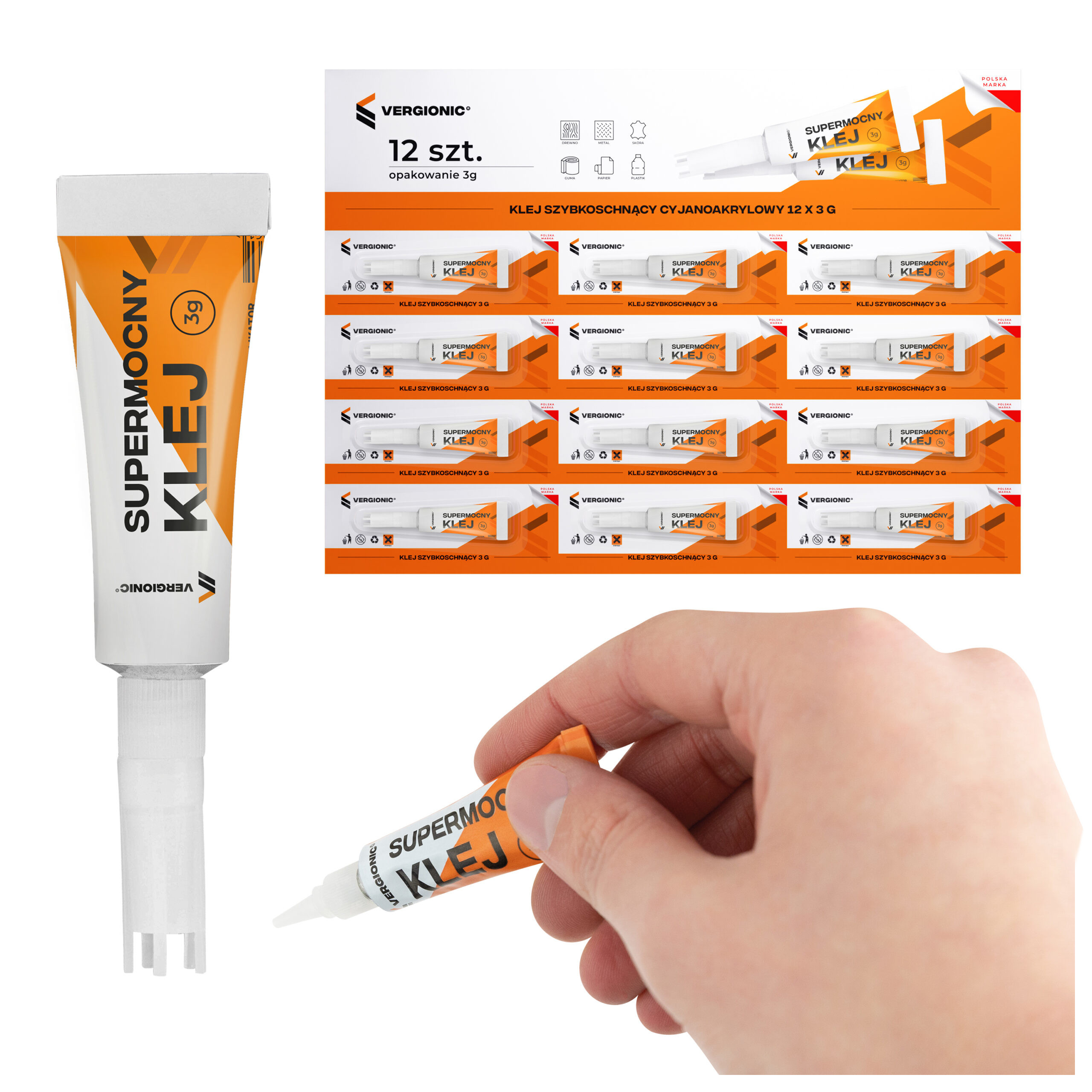 

Szybki Klej Szybkoschnący 12x3g Mocny Zestaw
